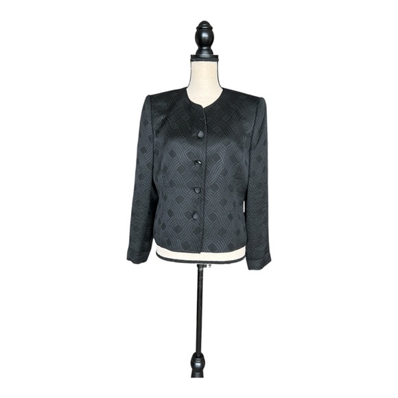 Kasper Jackets & Blazers - Kasper Black Blazer Tailored Cropped Jacket Size 12P